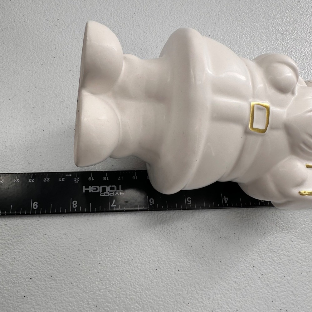 White‎ Ceramic Santa Clause Figurine Gold Accents 8 Inch Christmas Holiday Decor - Picture 2 of 11